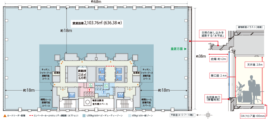 平面図（4・5・7～10）、建物断面イラスト[南側]